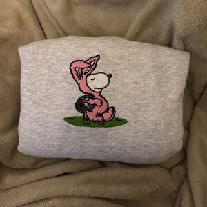 Snoopy Easter Bunny Embroidered sweater